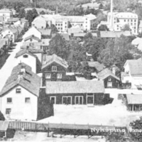 SLM 175-85-5 - Vykort, panoramabild från Västra kyrktornet i Nyköping