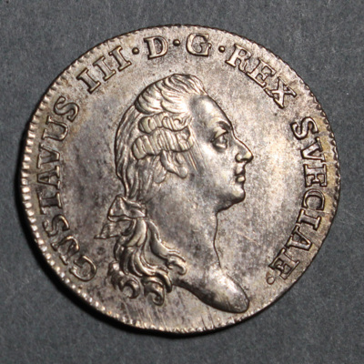 SLM 16403 - Mynt, 16 öre silvermynt typ III 1790, Gustav III