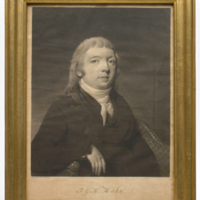 SLM 3876 - Mezzotint, porträtt av J G H Halin, signerad Charles Hodges, tidigt 1800-tal