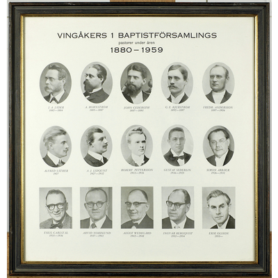 SLM 37825 - Vingåkers första baptistförsamlings pastorer under 1880-1959