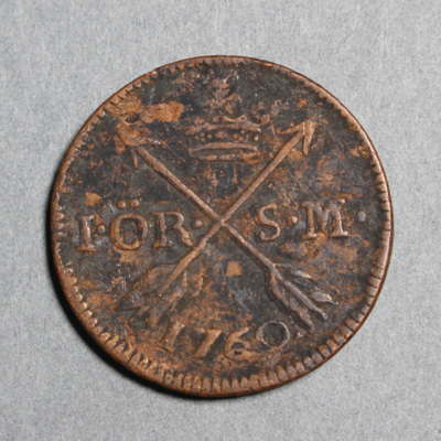 SLM 16927 - Mynt, 1 öre kopparmynt 1760, Adolf Fredrik