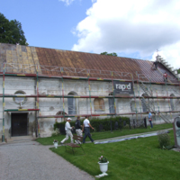 SLM D2013-006 - Lilla Malma kyrka 2012, putslagning av fasaderna pågår