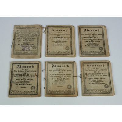 SLM 38863 1-6 - Sex almanackor för åren 1844-1849