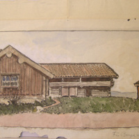 SLM 22426 - Akvarell, Berga gård, osignerad