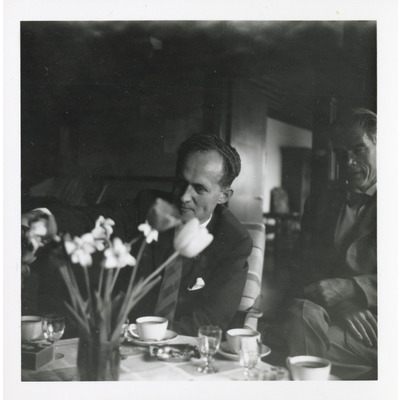 SLM P2020-0721 - Tor Lundberg och Harry Berger, lärare på Solbacka Läroverk, 1950-tal