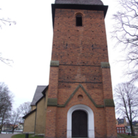 SLM D10-1116 - Fors kyrka,exteriör, torn med entrén in.