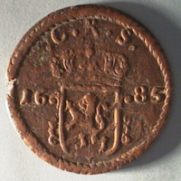 SLM 16164 - Mynt, 1 öre kopparmynt, krona A, 1685, Karl XI
