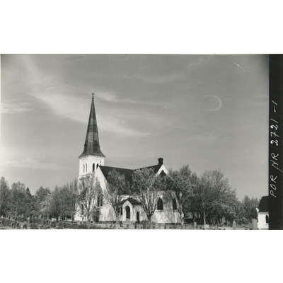 SLM POR53-2721-1 - Björkviks kyrka, kyrkogården utökas, foto 1953.