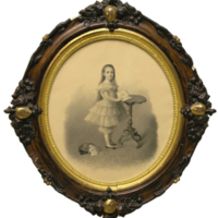 SLM 2464 - Teckning, Axiana Richert född von Knorring som barn 1858