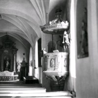SLM M035095 - Predikstolen i Ludgo kyrka 1943