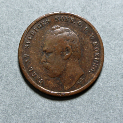 SLM 16729 - Mynt, 1 öre bronsmynt 1865, Karl XV
