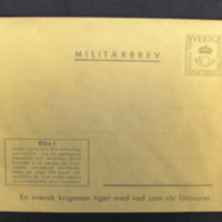SLM 33445 - Kuvert, militärbrev med tryckt fältpostmärke