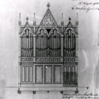 SLM M034927 - Original tillhör församlingen, ritning till orgelfasad gillad 1806.