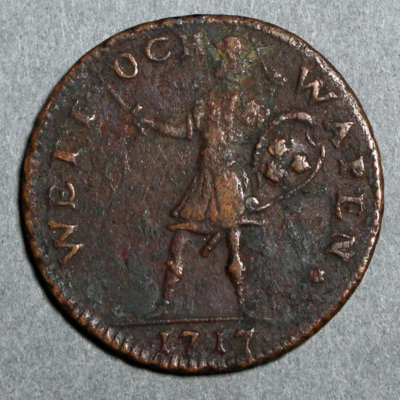 SLM 16245 - Mynt, 1 daler kopparmynt, nödmynt 1717, Karl XII