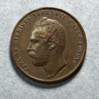 SLM 16719 - Mynt, 2 öre bronsmynt 1860, Karl XV