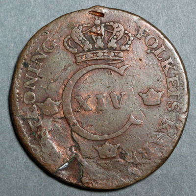 SLM 10586 4 - Mynt, 1 skilling kopparmynt 1819, Karl XIV Johan