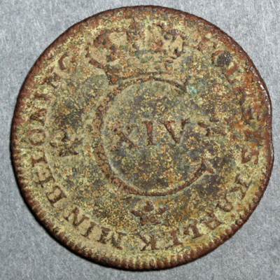 SLM 16566 - Mynt, 1/4 skilling kopparmynt 1821, Karl XIV Johan
