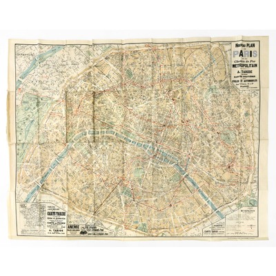 SLM 40095 - Karta över Paris, tidigt 1900-tal, från Ökna i Floda socken