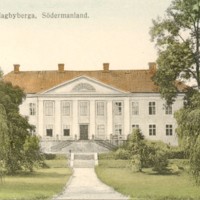 SLM M027559 - Hagbyberga, färglagt vykort