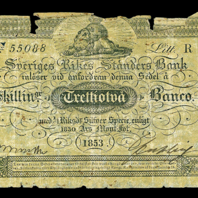 SLM 16976 - Sedel, 32 Skillingar Banco 1853