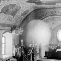 SLM P09-1691 - Helgesta kyrka, interiör, foto 1917