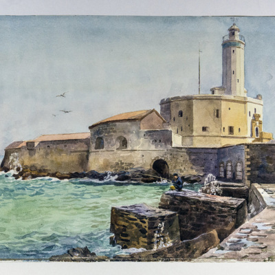 SLM 6448 - Akvarell, motiv från Alger 1896, av Ellen Jolin