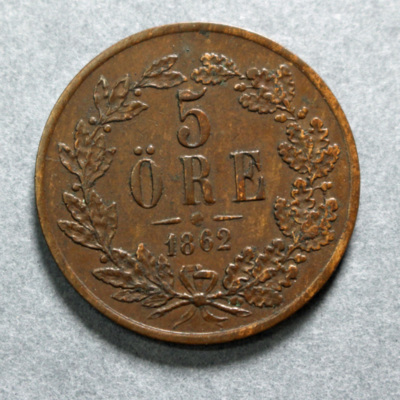 SLM 16715 - Mynt, 5 öre bronsmynt 1860, Karl XV