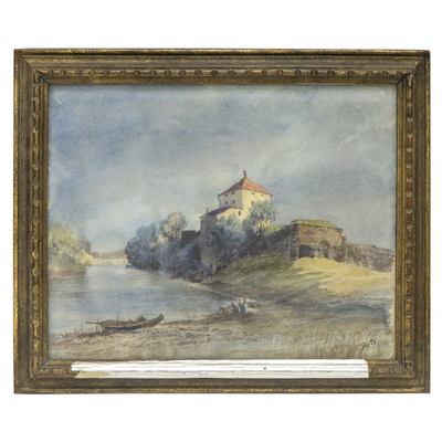 SLM 5778 - Akvarell, Nyköpingshus 1876 av Jakob Hägg (1839-1931)
