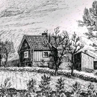 SLM KW21 - Teckning av Knut Wiholm, från Östra Bergen, Allhelgonavägen 6 i Nyköping.