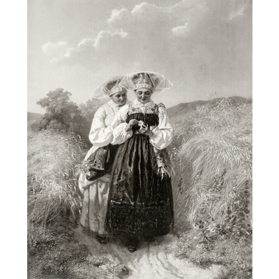 SLM M031610 - Blomsterplockerskor, oljemålning av Wilhelm Wallander