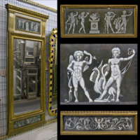 SLM 11975 - Sengustaviansk spegel med målade figurer