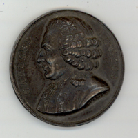 SLM 5808 11 - Medalj av järn, ensidig med porträtt av Carl von Linné