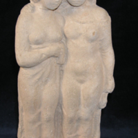 SLM 27595 - Skulptur av terrakotta, Britta Nehrman (1901-1978), två flickor
