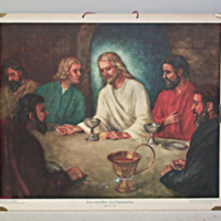 SLM 30073 3 - Skolplansch - Jesus sista afton med lärjungarna