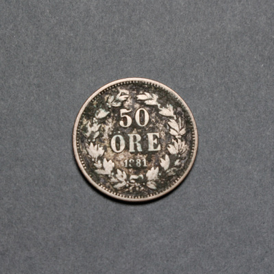 SLM 8315 1 - Mynt, 50 öre silvermynt, Oscar II, 1881