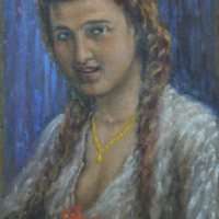 SLM 30234 - Oljemålning, Gwendolen Fleetwood målad av Carmelo Paolo Conti 1907