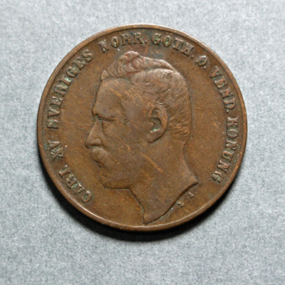 SLM 16726 - Mynt, 2 öre bronsmynt 1872, Karl XV