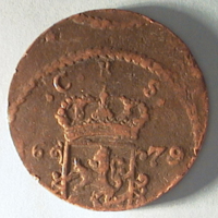 SLM 16162 - Mynt, 1 öre kopparmynt, krona A, 1679, Karl XI