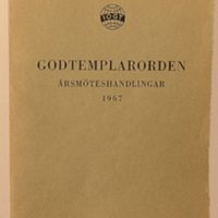 SLM 33049 - Bok, Godtemplarordens årsmöteshandlingar 1967