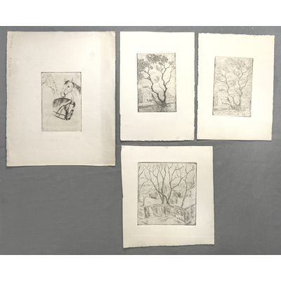 SLM 59487 1-4 - Fyra grafiska verk av konstnären Bodil Güntzel (1903-1998)
