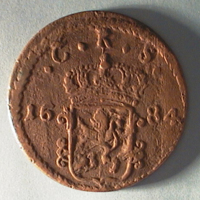 SLM 16163 - Mynt, 1 öre kopparmynt, krona A, 1684, Karl XI
