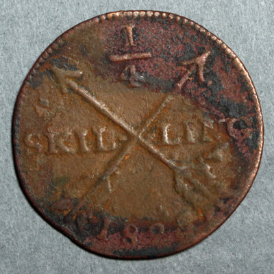 SLM 8279 2 - Mynt, 1/4 skilling kopparmynt, Karl XIV Johan 1825
