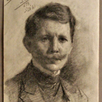 SLM 7232 - Blyertsteckning, självporträtt av Bernhard Österman (1870-1938)
