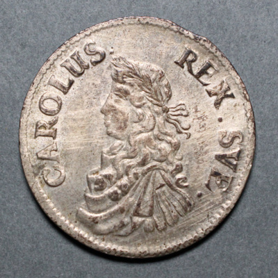 SLM 16132 - Mynt, 2 mark silvermynt typ XVII (F) 1666, Karl XI