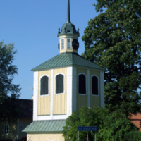 SLM D08-218 - Stora Malms kyrka. Kyrkoanläggning, klockstapel.