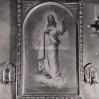 SLM M008697 - Målning i Helgesta kyrka år 1944