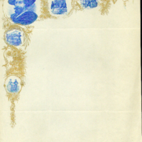 SLM 9196 - Stålstick, brevark med tryck i guld och blått, porträtt