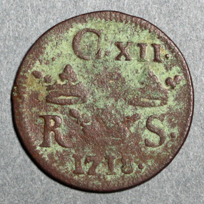 SLM 16237 - Mynt, 1/6 öre kopparmynt typ II A 1716, Karl XII