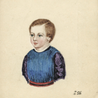 SLM 12478 3 - Akvarell, Ivar Drake, son till Axel Drake och Sofie Löfvenius.