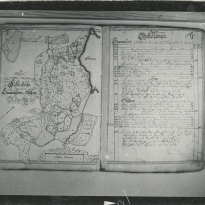 SLM R12-80-6 - Karta, olika delar av Floda socken, av Eric Agner, 1711